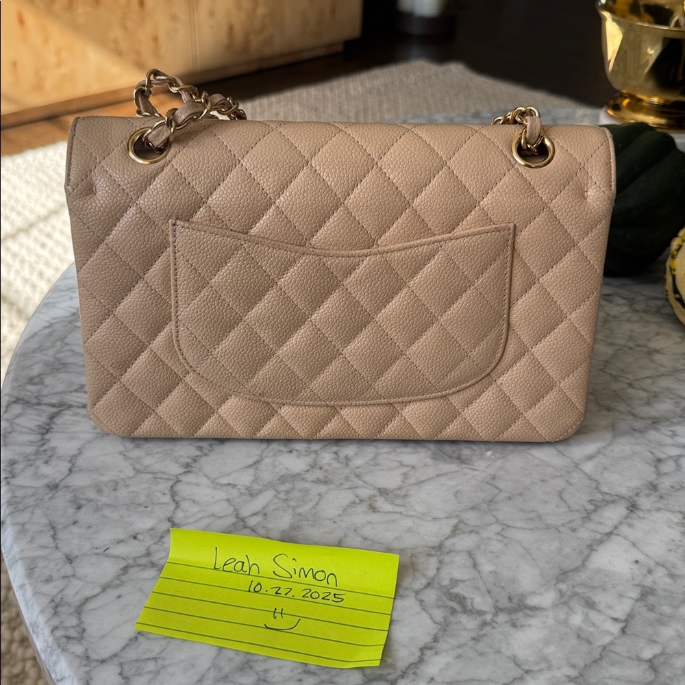 Chanel Beige Claire Medium Classic Flap GDHW Quilted Shoulder Bag - Picture 4 of 11